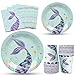 WERNNSAI Forniture per Feste a Sirena Kit- Sirena Piatto tovaglioli Bicchieri di Carta Set per Bambini Ragazze Festa di Compleanno Baby Shower Nozze Serve 16 Ospiti 64 Pezzi