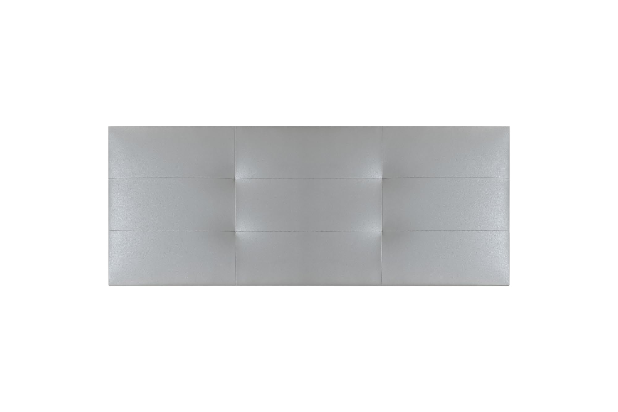 WIN REST Cabecero Venus -Tapizado Polipiel Plata, Acolchado Confort Camas de Alta Gama, Estructura de Madera, diseño Capitoné (para Camas de 80/90 Cm)