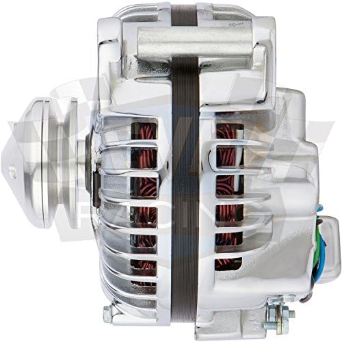 Chrysler 1 Wire Alternator 100 Amp Chrome with V-Belt Pulley