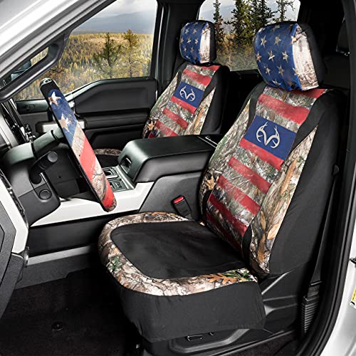 Realtree Camo Low Back Seat Cover | Edge/Americana Waterproof Seat Cover for Trucks, Cars and SUVs