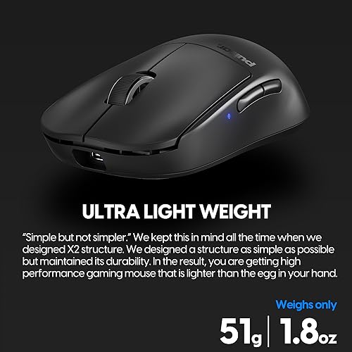 Image of Pulsar Gaming Gears X2V2 Mini Wireless Gaming Mouse, Ultra Lightweight 1.80 oz (51 g), Symmetrical, Optical Switch, 2.4 Ghz 1 ms, 26000 DPI, PAW3395 Sensor (Mini, Wireless, Black)