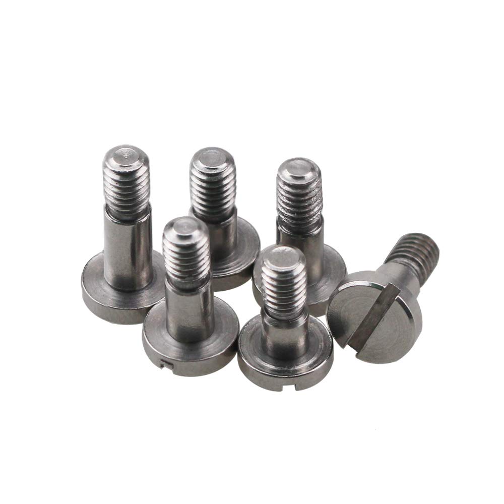 Tornillos M4 de tornillo de hombro con cabeza ranurada, tolerancia de conducción, acabado liso, tornillo de cabeza plana parcialmente roscado, aplicaciones industriales métricas (paquete de 10)