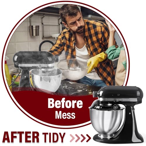 Image of Pouring Shield for KitchenAid Tilt Head 4.5-5QT Stainless Steel (Only),Safety Pouring Shield,Splatter Guard for kitchenaid mixer bowl,Kitchen Aid Stand Mixers (Transparent Black, for 4.5-5 QT)
