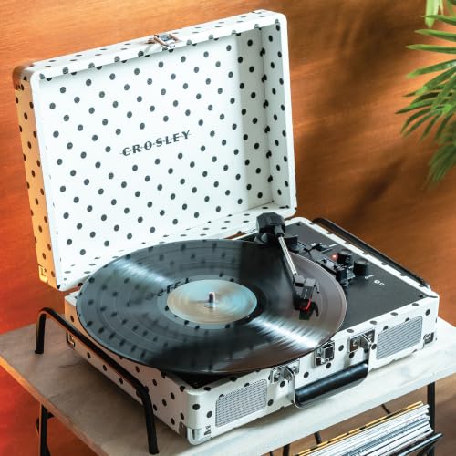 Image of Crosley CR8005F-WPK Cruiser Plus Record Player, White Polka Dot
