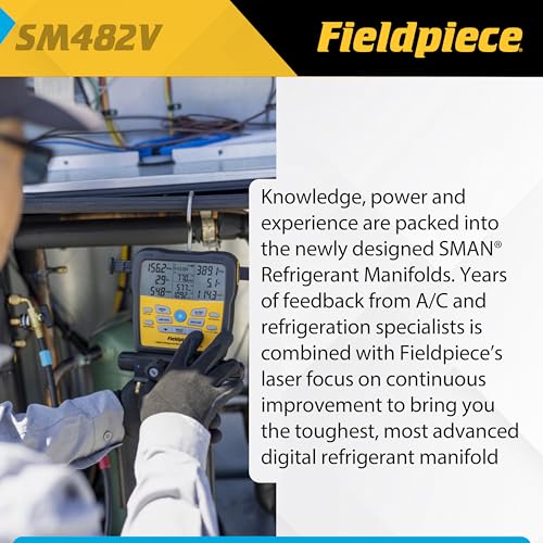 image for Fieldpiece SM482V Wireless 4-Port SMAN Refrigerant Manifold with Vacuu