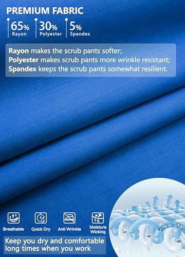 Image of MIVEI High Waisted Jogger Style Scrub Pants for Women - 8 Pockets Medical Bottoms Tapered Yoga Waistband Ribbed Ankle Cuffs