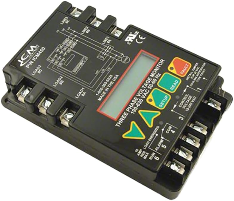 ICM ControlsIcm450 Three-Phase Monitor, 25 Failure Memory, Lcd Configuration and Diagnostic, Failure Identification (Single Pack)