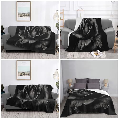 Couverture en microfibre douce rose noire fini les plaids rêches qui grattent - 6
