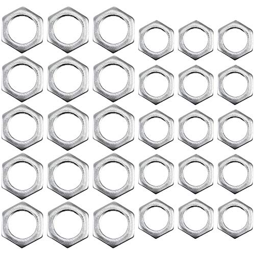 CYUaoao Sechskantmutter Feingewinde 40 Stück M8 M10 Edelstahl Mutter Schrauben Muttern Gewindemutter Sicherungsmuttern Eisen verzinktes Silber für Bad Küche Möbel Lampen Cover