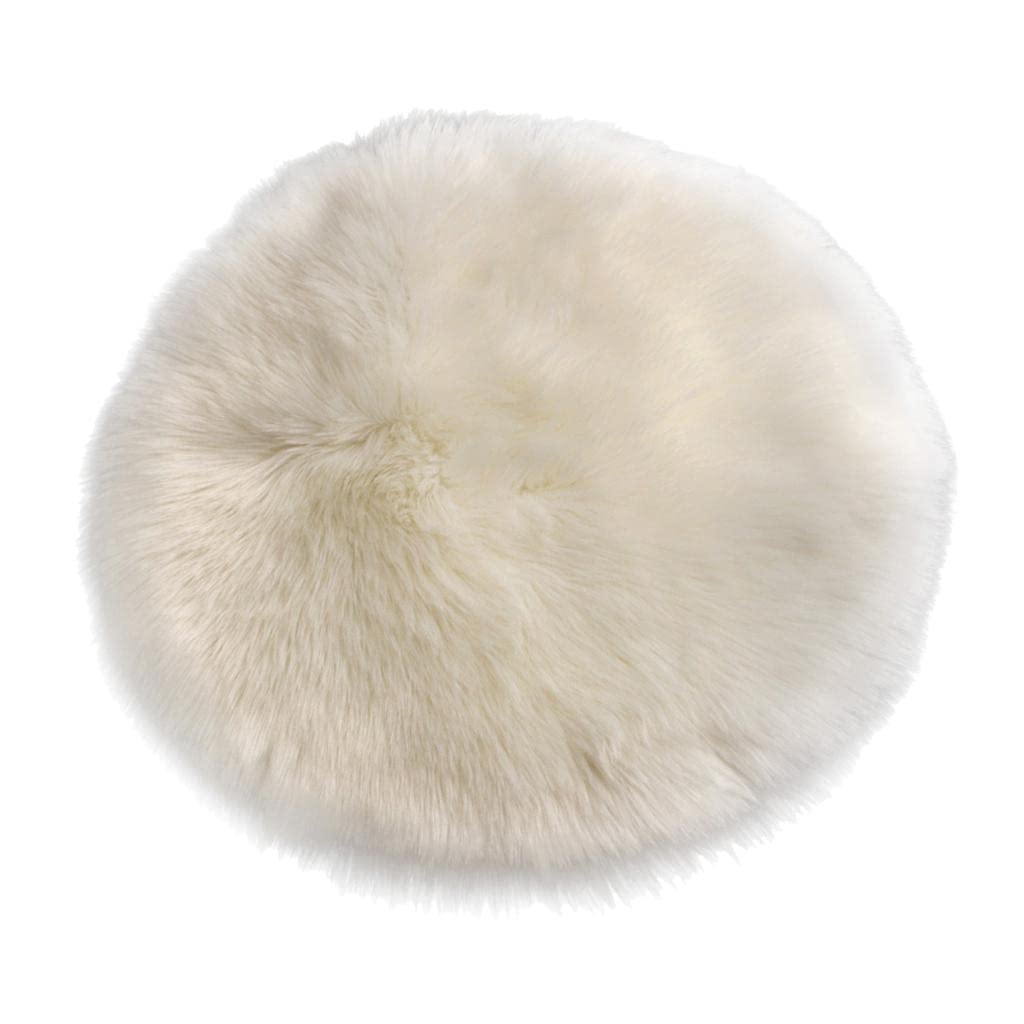 Fluffy Faux Fur Seat Cushion Pad Artificial Sheepskin Mat White 33cm-image-38