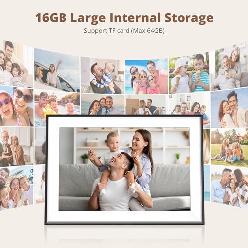 Image of Dragon Touch Digital Picture Frame - 10.1 inch IPS Touch Screen WiFi Digital Photo Frame Display, 16GB Storage, Auto-Rotate, Share Photos via App