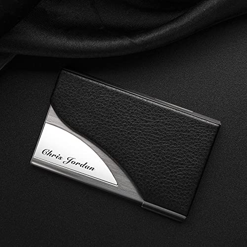 Personalized Card Case with Stainless Part for Free Engraving 6 Colors to Choose2