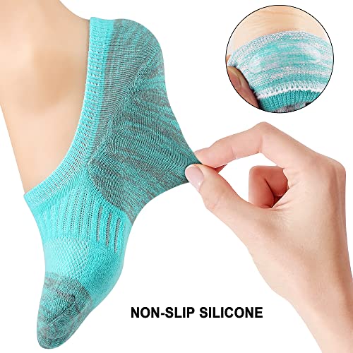 Image of Gonii Womens No Show Socks Athletic Ankle Socks Cushioned Running Low Cut | Breathable fabric, Reinforced toe heel, Thick sole pad, Anti-slip heel grip, Sweat-wicking, Anti-shrink, Sport & casual wear