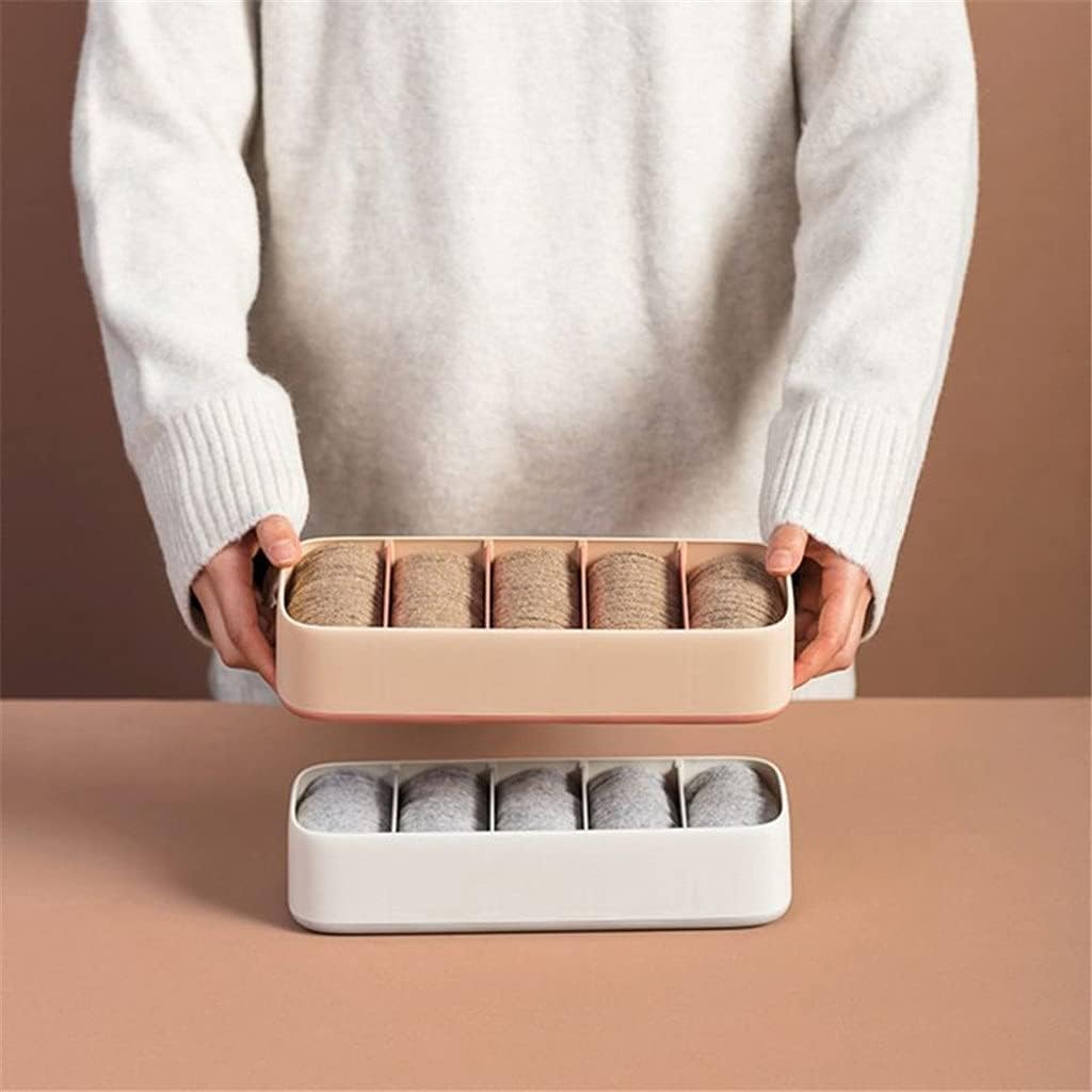 5 Grid Underwear Sock Storage Organizer Drawer Classification Bra Pants Divider Wardrobe Cosmetics Box