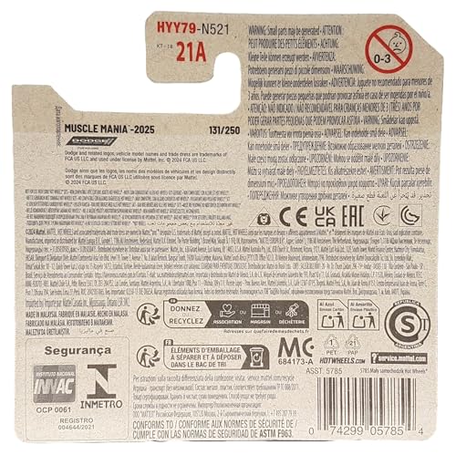 Image of Hot Wheels 1:64 71 Dodge Challenger Muscle Mania Die-Cast Vehicle for 3 Years & Above 131 /250 (Orange)