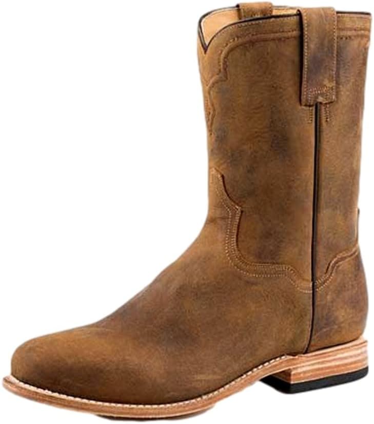 StetsonMen's Puncher Oiled Vamp Western Roper Boot Round Toe - 12-020-7605-3838 Br