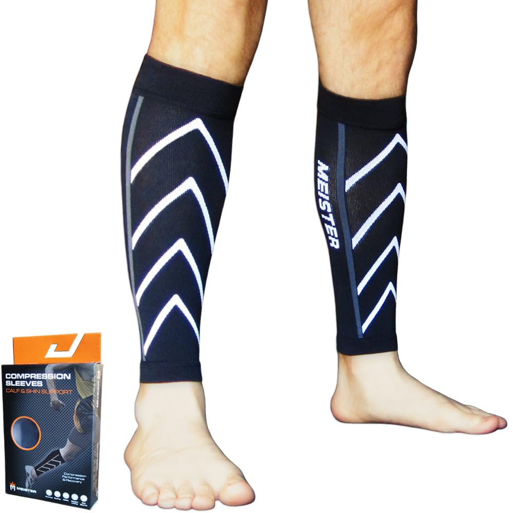 Meister Paire de manchons de compression gradués pour attelles tibiales 20-25 mmHg