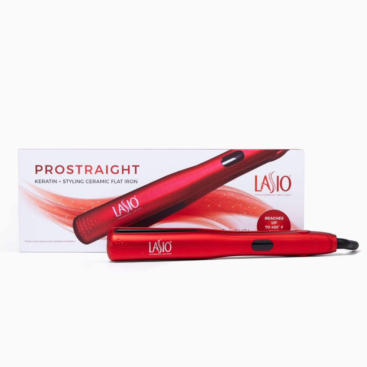 - LASIO 1 Inch Pro Straight Ceramic Flat Iron Hair Straightener – Frizz-Free Shine, Salon-Quality Heat, 6 Temp Settings, Matte Finish, Digital Display, Tangle Resistant, For All Hair Types, Smooth & Sleek Styling