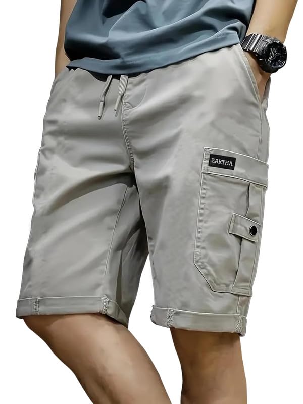 Combo of 100% Pure Cotton Cargo Shorts for Men || Soft Breathable Fabric || Multi-Pocket Utility Design || Adjustable Drawstring Waist || Comfortable Regular Fit Casual Shorts (Pack of 2)-image-9