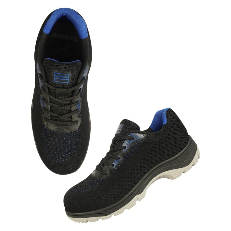 Unistar Men’s Leather Safety Shoe Non-Slip for Industrial Work Boot Waterproof Steel Toe Footwear Indestructible Construction Slip Resistant Shoes