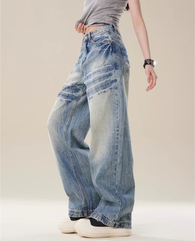 Baggy Jeans for Woman Men High Waisted Wide Leg Sweatpants Jeans Y2K Loose Denim Sweatpants Casual Clothes4