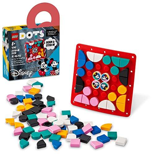 LEGO DOTS - Parche cosido de Mickey y Minnie Mouse de Disney 41963, kit de fabricación de insignias de juguete para decorar ropa, mochilas y más, kit de manualidades para niños a partir de 8 años