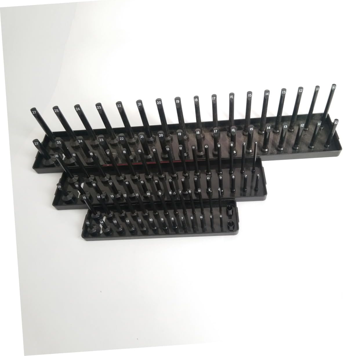 6pcs Metric Socket Organizer Long Sleeve Socket Rack Sae Holder Plastic Tray Holder