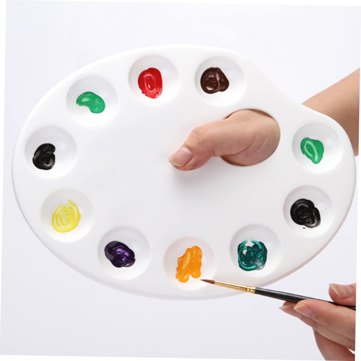 Juego de Pinceles de Pintura Portátil para Niños 15 Piezas Negro