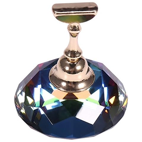 Nail Tips Stand Holder, Nail Art Display Stand, Magnetic Nail Stand Alloy Nail Art Display Base For Nail For Nail Art Equipment Art Design(Colorful Diamond Crystal) Cover