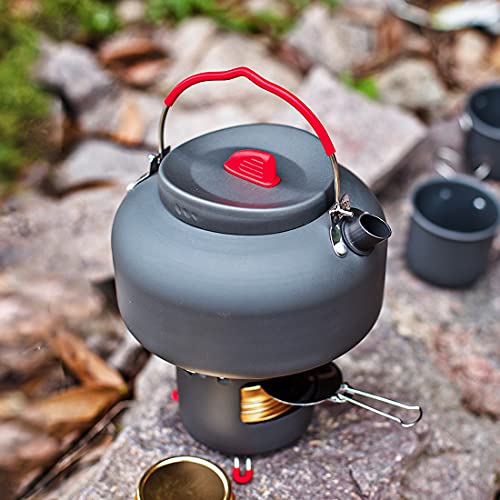 Alocs Camping Kettle, Premium Portable Ultra Outdoor Camping Tea Kettle Compact Lightweight Coffee Pot Alcohol Stove Tea Set #TOP7