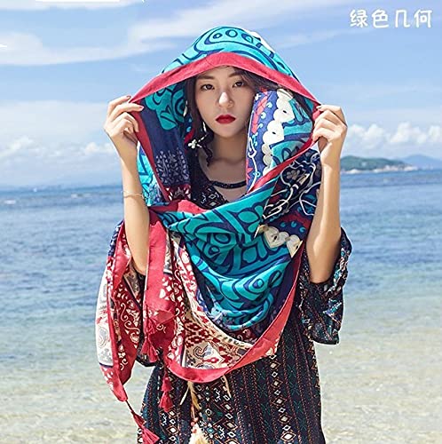 Bandana summer beach voyage écharpe châle imprimé pour femme grand format