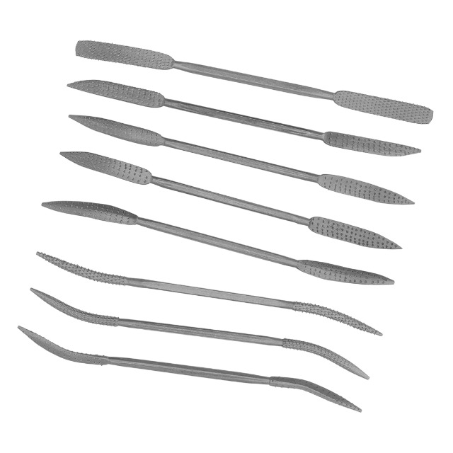 Set 8 Raspe A Doppia Estremità - Per Legno, Intaglio E Lucidatura, Acciaio Legato, 200mm - Foto 11