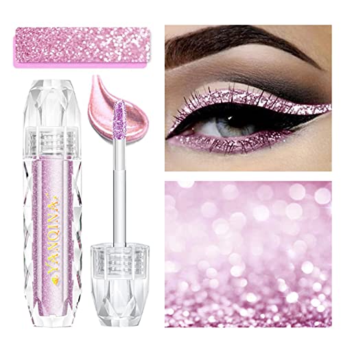 Junruo Liquid Glitter Eyeshadow, Metallic Shimmer Waterproof Long Lasting Quick-Drying Sparkling Cosmetic Glitter Liquid Eye Shadow For Women&Girls, Makeup Glitter For Eyes (Mermaid Tears) #TOP5