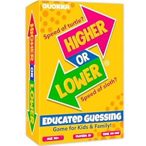 QUOKKA Board Game for Kids 8-12 – Family Card Game for Kids and Adults – Higher or Lower | Guess Fun Questions | Easy to Learn | 2 + Players – Challenge Game for Family Night