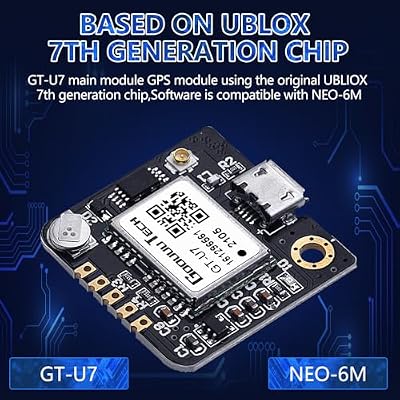 GT-U7 GPS Module Navigation Satellite Positioning NEO-6M Arduino GPS Receiver Compatible with 51 Microcontroller STM32 Arduino UNO R3 with Antenna High Sensitivity Suitable for Vehicles