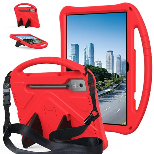 Funda para tablet Lenovo Pro 12.7 TB-373FU infantil con asa y soporte color rojo