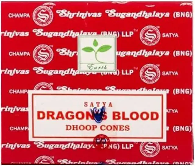 SATYA Lot de 12 cônes d'encens Sang de dragon - Encens de sang de dragon