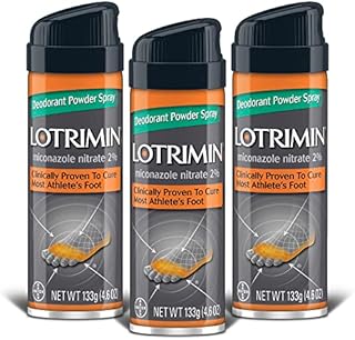 Lotrimin AF Athlete's Foot Deodorant Antifungal Powder Spray, Miconazole Nitrate 2%, Clinically Proven Effective Antifungal Treatment of Most AF, Jock Itch & Ringworm, 4.6 Ounces Spray Can (Pack of 3)