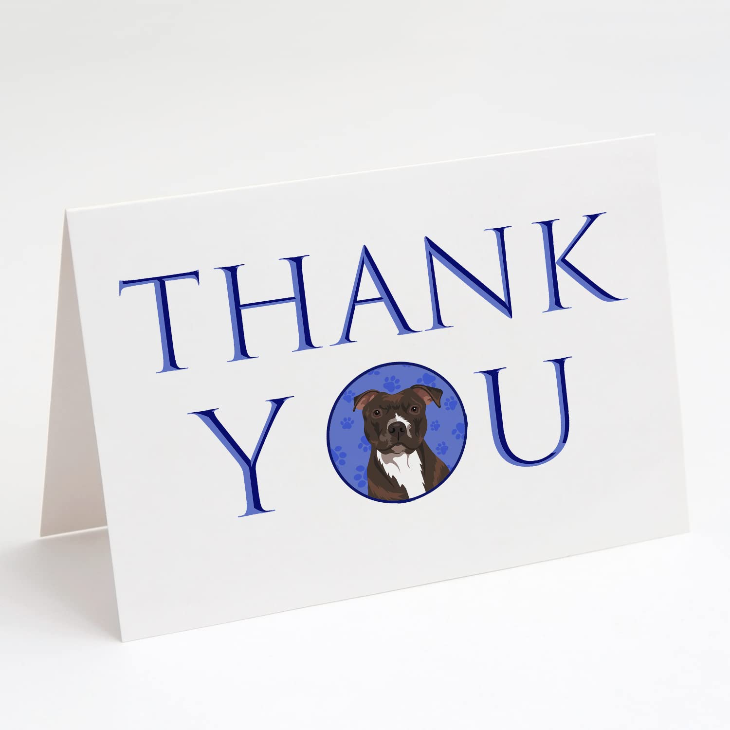 Photo 1 of Caroline's Treasures CK9065GCA7P Pit Bull Brindle #2 Thank You Greeting Cards and Envelopes Pack of 8 Blank Cards with Envelopes Whimsical A7 Size 5x7 Blank Note Cards