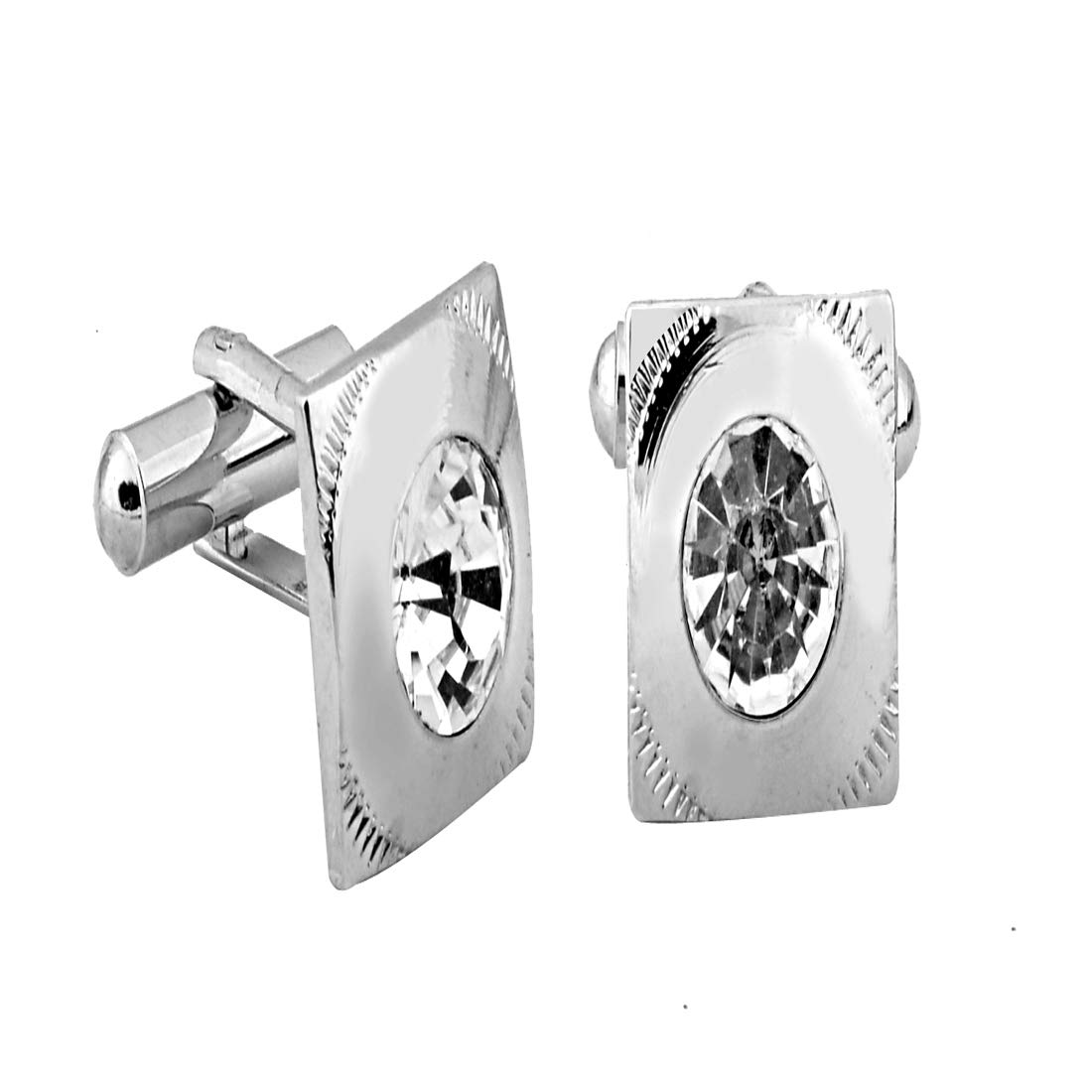 Exotica FashionsNew Silver Metal Cufflinks for Men's