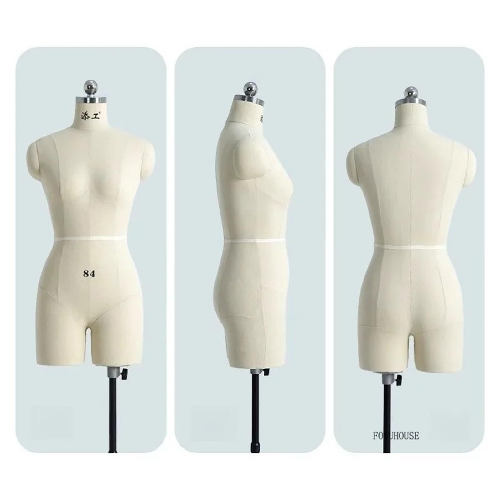 Schneiderpuppe Leinenbezug Körper weibliche Schaufensterpuppen mit Beinen for Kleidung Design Büste Nähen Schneider Schaufensterpuppe Kleid Display Stand Can Pin(84-Note Size)