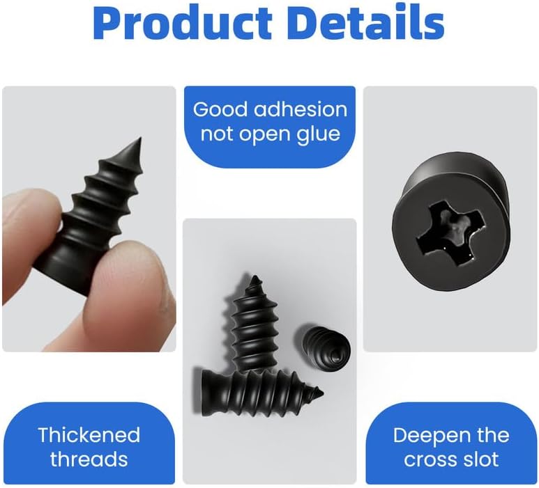 Miniatura 2 de Kit de Clavos para Reparación de Neumáticos con 2 Tamaños, Nuevo Clavo de Neumático de Vacío 2025, Tapones de Neumáticos con Tornillo, Herramientas