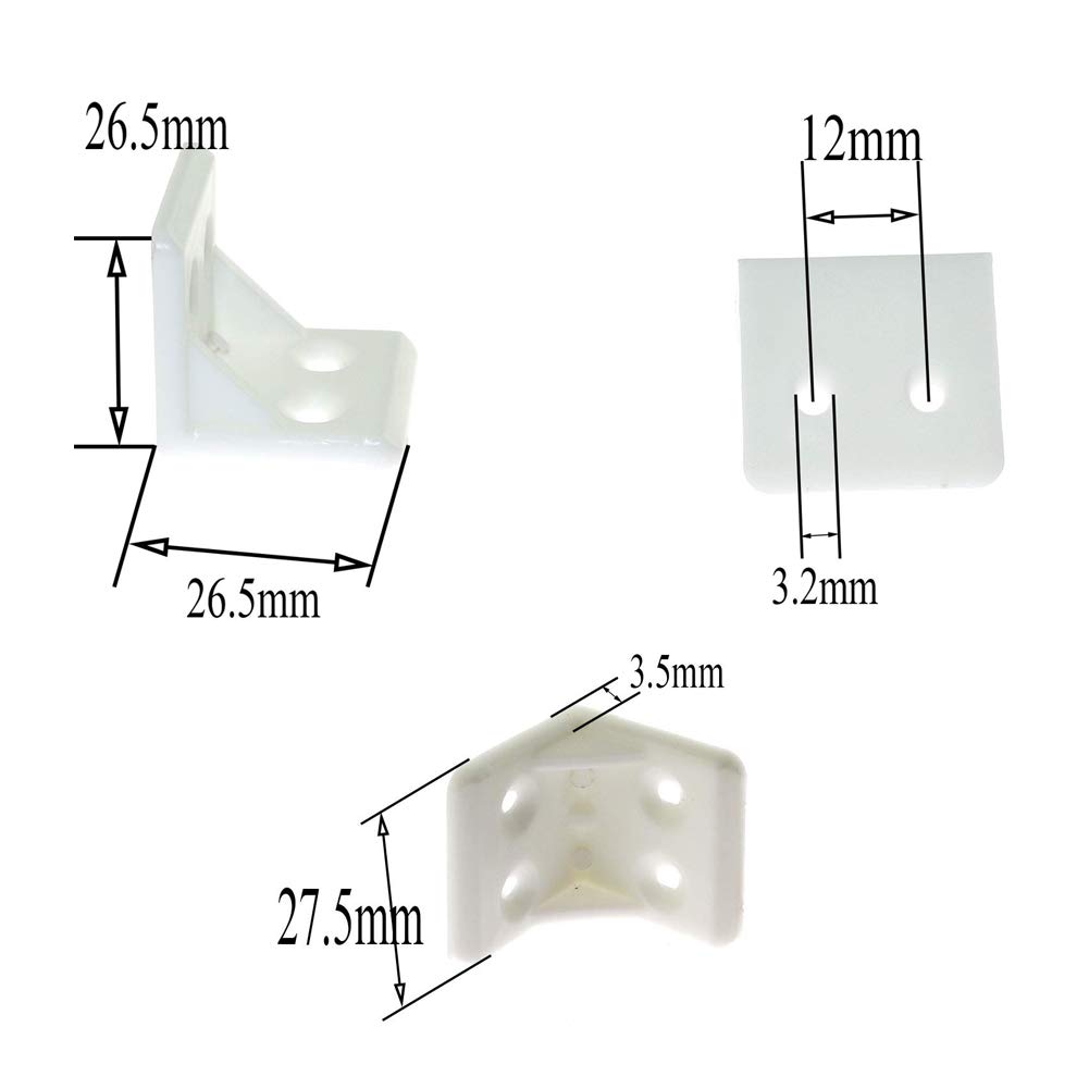 Luckycivia 30Pcs Plastic Furniture Corner Brace, 4Hole Right Angle Board Holder, L Shape