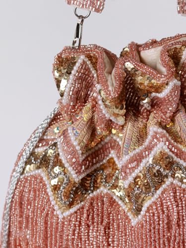 Image of THE TAN CLAN Asmi Potli bags for ladies with Handle - Handcrafted Traditional Silk Pouch for Weddings, Parties, and Special Occasions