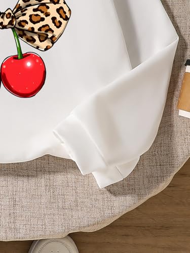 SweatyRocks Girl's Cute Graphic Print Hoodie Casual Long Sleeve Cherry Pullover Sweatshirts4