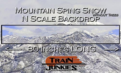 Train Junkies Mountain Spring Snow - Railroad Backdrop N Scale