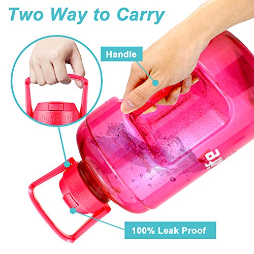 Image of QuiFit 1 Gallon Water Bottle - with Straw & Motivational Time Marker Leak-Proof BPA Free Reusable Gym Sports Outdoor Large(128OZ /73OZ) Capacity Water Jug