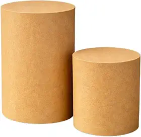Kit 2 Cilindros MDF M e P para Decoração de Festa Suporte para Mesa de Aniversário Eventos e Vitrine