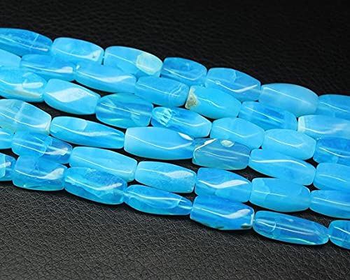 Opale bleue du Pérou perles tubes pour réparer et personnaliser un collier