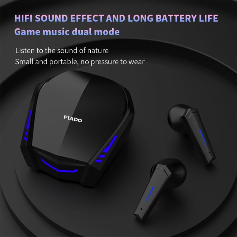 Image of K55 TWS Gaming In Ear Earphone Waterproof Noise Reduction Stereo Earbuds with Microphone Wireless Bluetooth Earphone (Black, True Wireless)